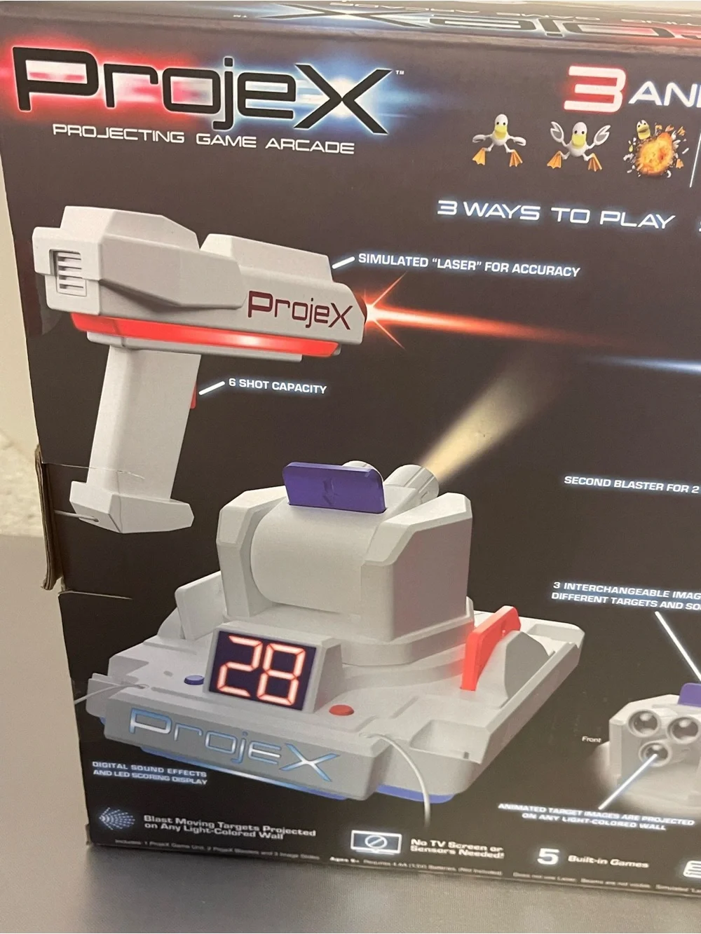 ProjeX Projecting Game Arcade - White and Gray Target Practice Game NIP Sealed